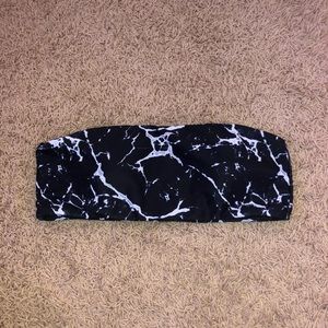marble bandeau bikini top